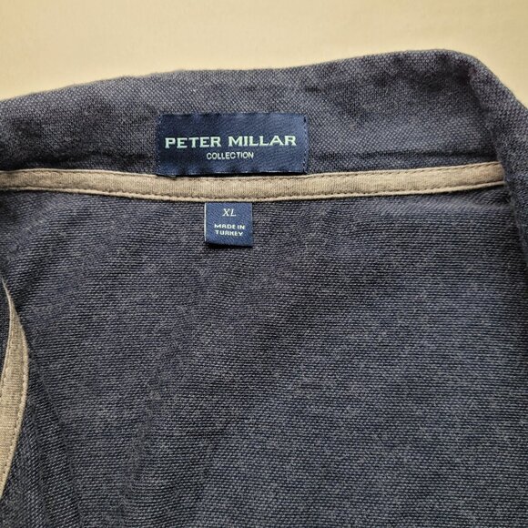 Peter Millar Mens Quarter Zip Pullover Lightweight Navy Blue XL Minimalist - Picture 4 of 10